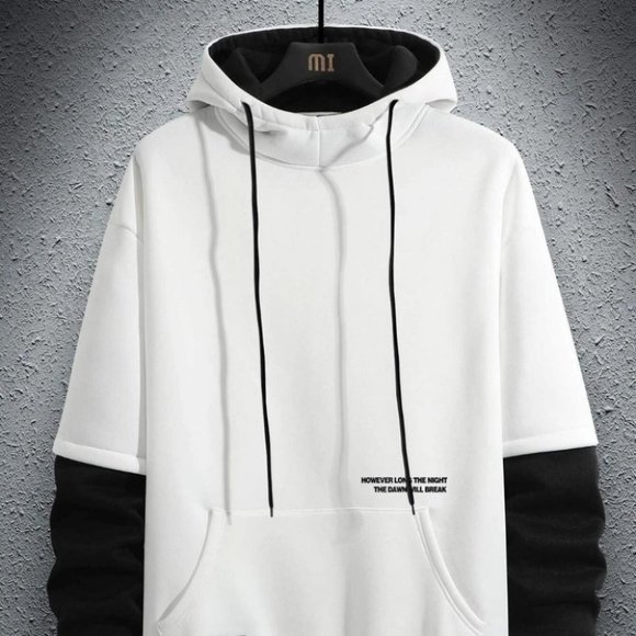 . Other - White Mens Drawstring Hoodie